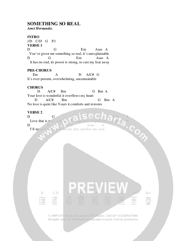 Something So Real Chords & Lyrics (Christ For The Nations)