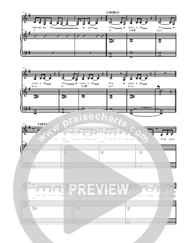 You Deserve It All Piano/Vocal (Christ For The Nations)