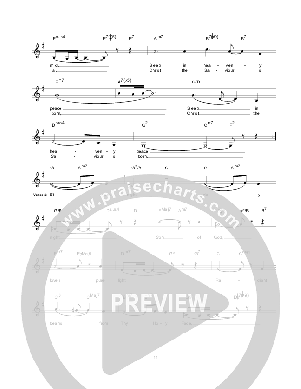 Silent Night Lead Sheet (Hillsong Worship)
