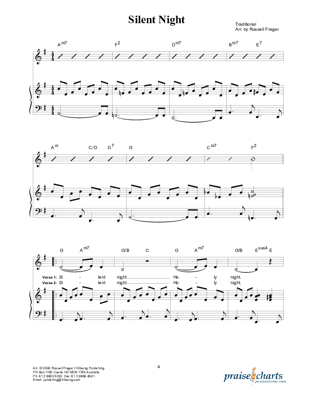Silent Night Piano/Vocal (Hillsong Worship)