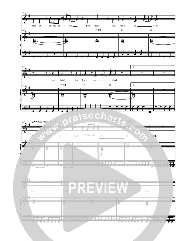 Hand Of God Piano/Vocal (Youth For The Nations)