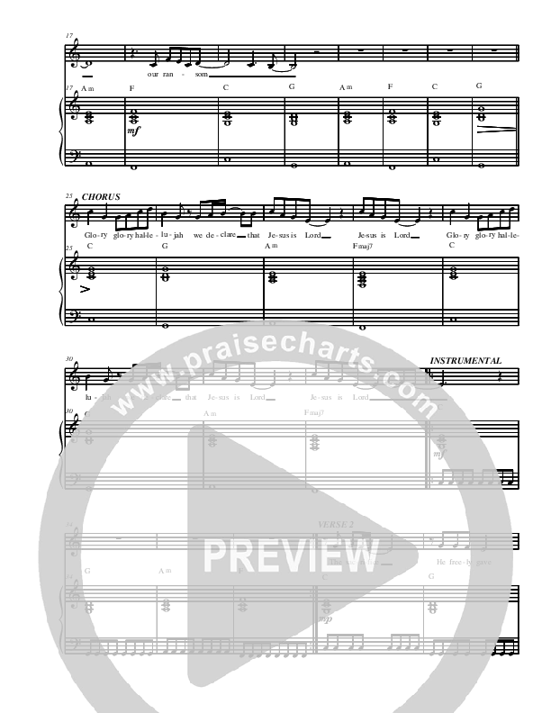 Jesus Is Lord Piano/Vocal (Youth For The Nations)