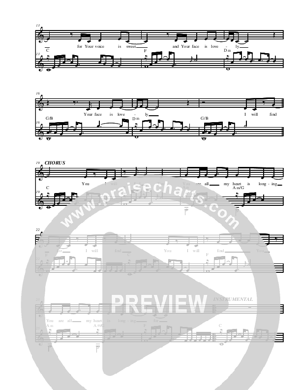 I Will Find You Lead Sheet (Youth For The Nations)