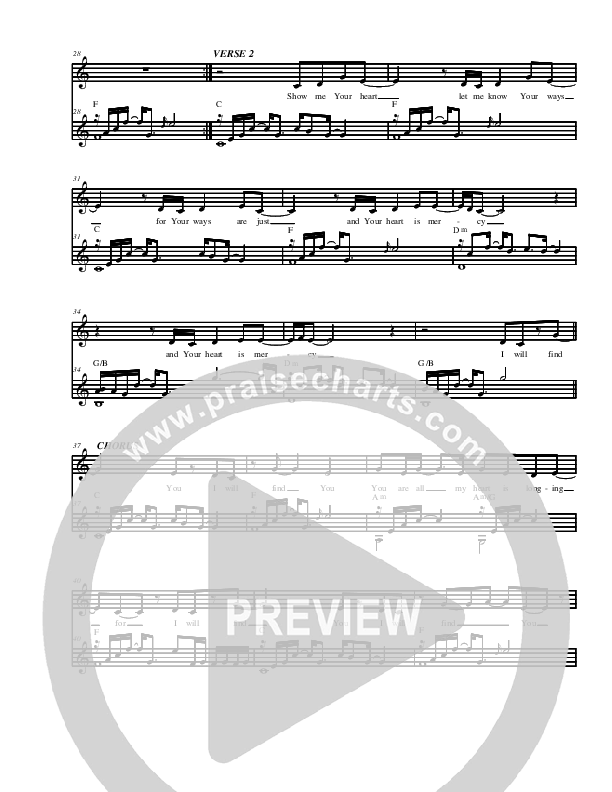 I Will Find You Lead Sheet (Youth For The Nations)