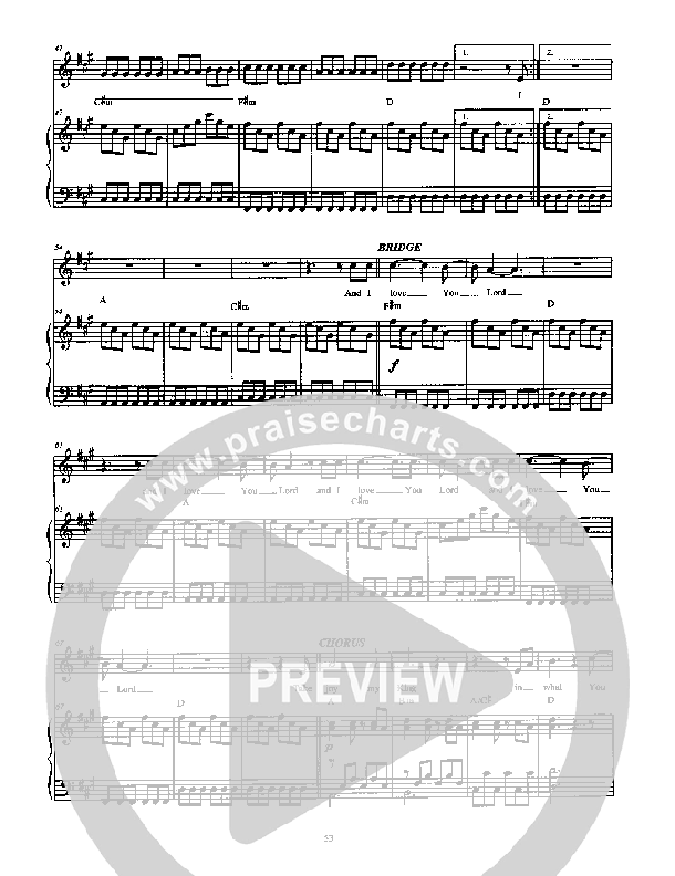 I Love You Lord Piano/Vocal (Youth For The Nations)