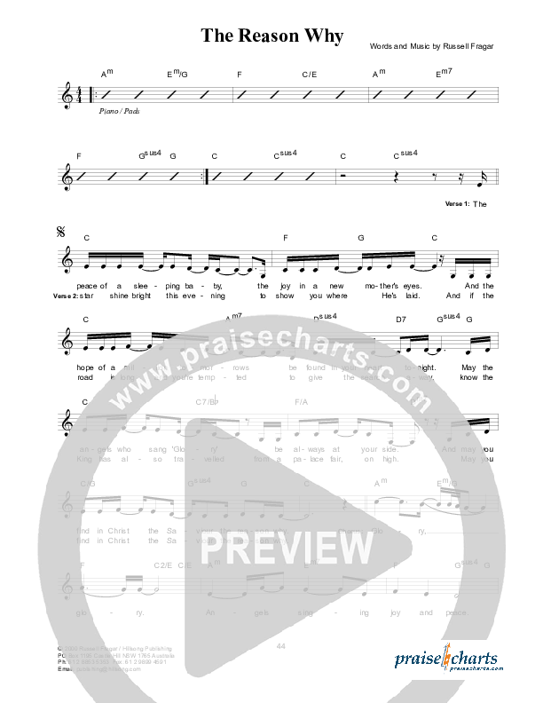 The Reason Why Lead Sheet (Hillsong Worship)