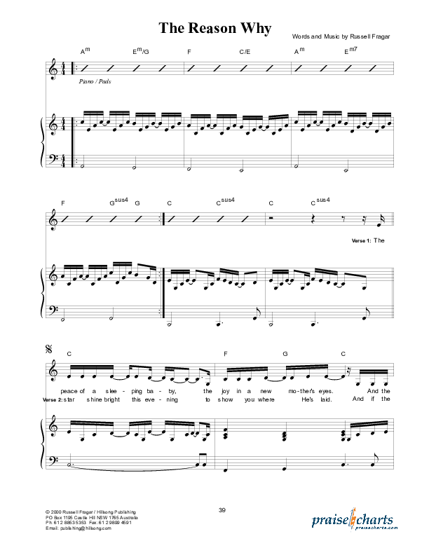 The Reason Why Piano/Vocal (Hillsong Worship)