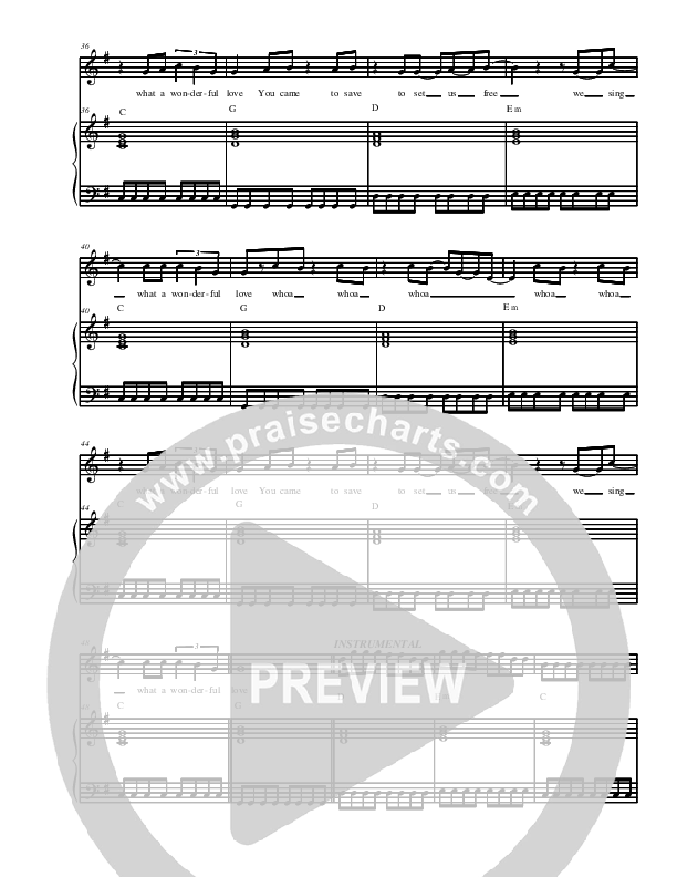 Wonderful Love Piano/Vocal (Youth For The Nations)