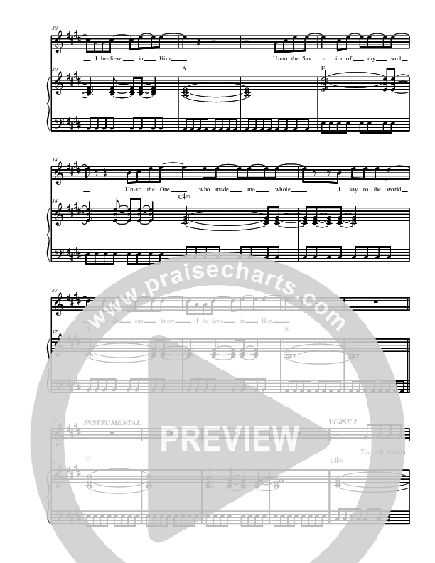 I Believe In Him Piano/Vocal (Christ For The Nations)