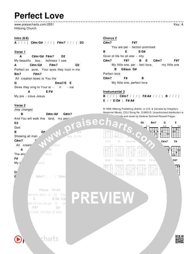 Perfect Love Chords & Lyrics (Hillsong Worship)