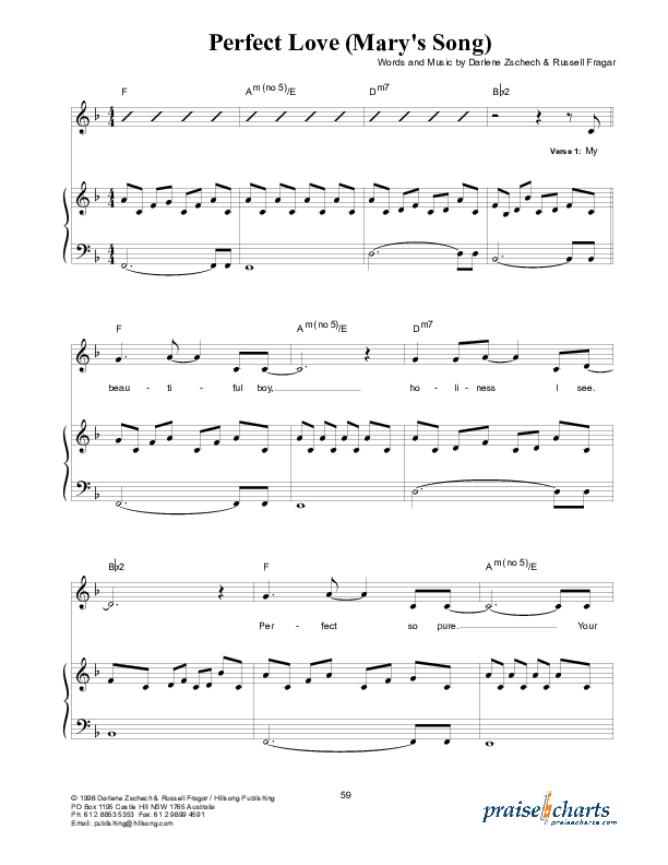 Perfect Love Piano/Vocal (Hillsong Worship)