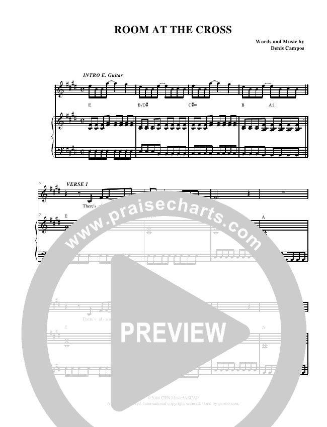 Room At The Cross Sheet Music PDF (Christ For The Nations) PraiseCharts