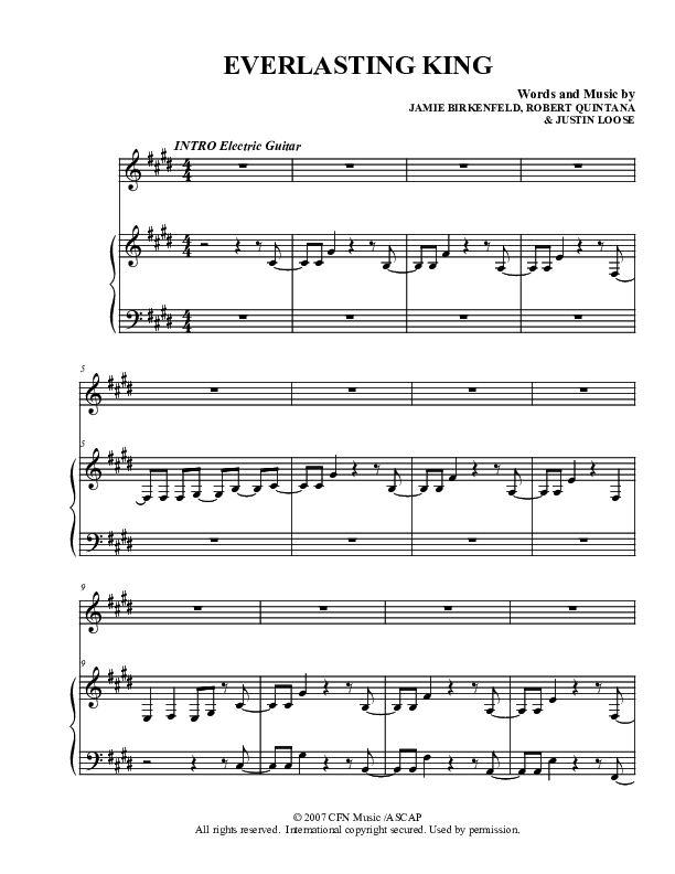 Everlasting King Piano/Vocal (Christ For The Nations)