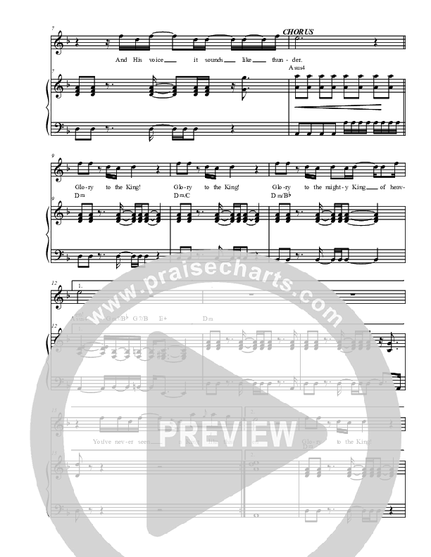 Glory To The King Piano/Vocal (Christ For The Nations)