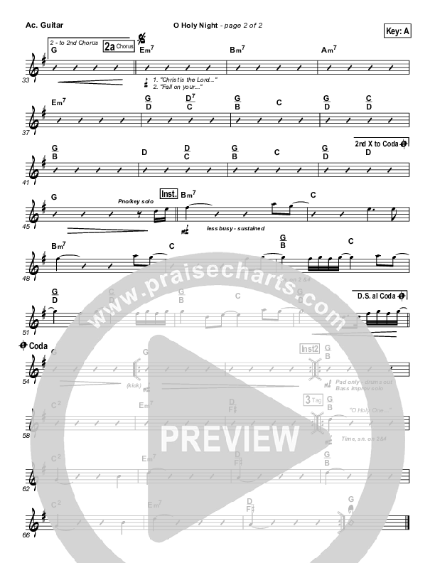 O Holy Night Acoustic Guitar (Hillsong Worship)