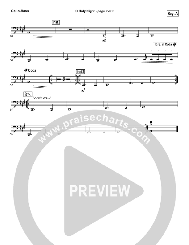 O Holy Night Cello/Bass (Hillsong Worship)