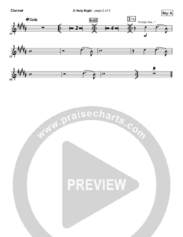 O Holy Night Clarinet (Hillsong Worship)