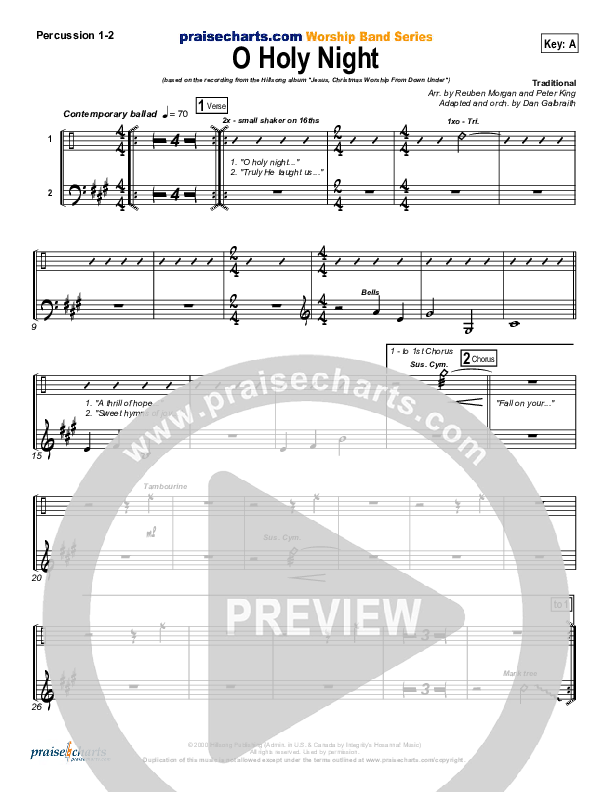 O Holy Night Percussion 1/2 (Hillsong Worship)