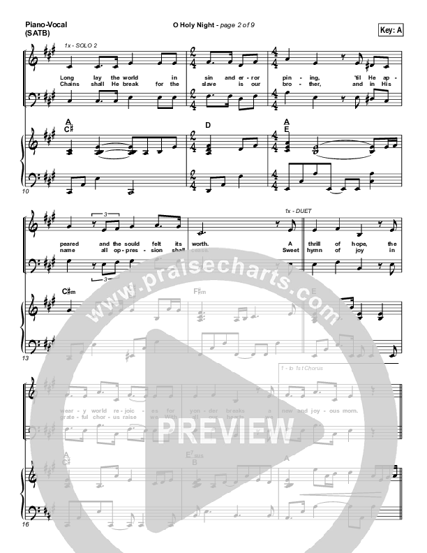 O Holy Night Piano/Vocal & Lead (Hillsong Worship)