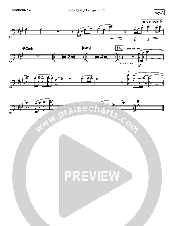 O Holy Night Trombone 1/2 (Hillsong Worship)