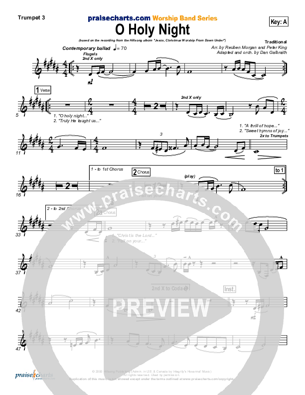 O Holy Night Trumpet 3 (Hillsong Worship)