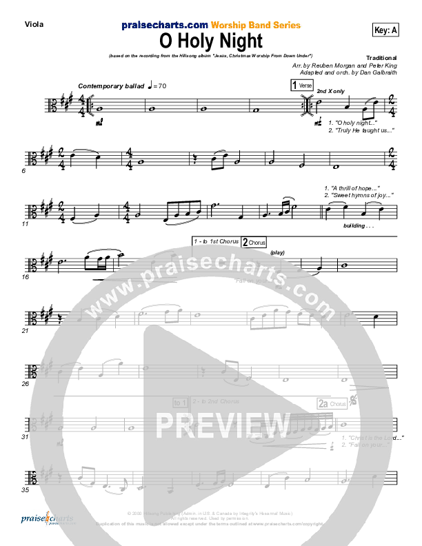 O Holy Night Viola (Hillsong Worship)