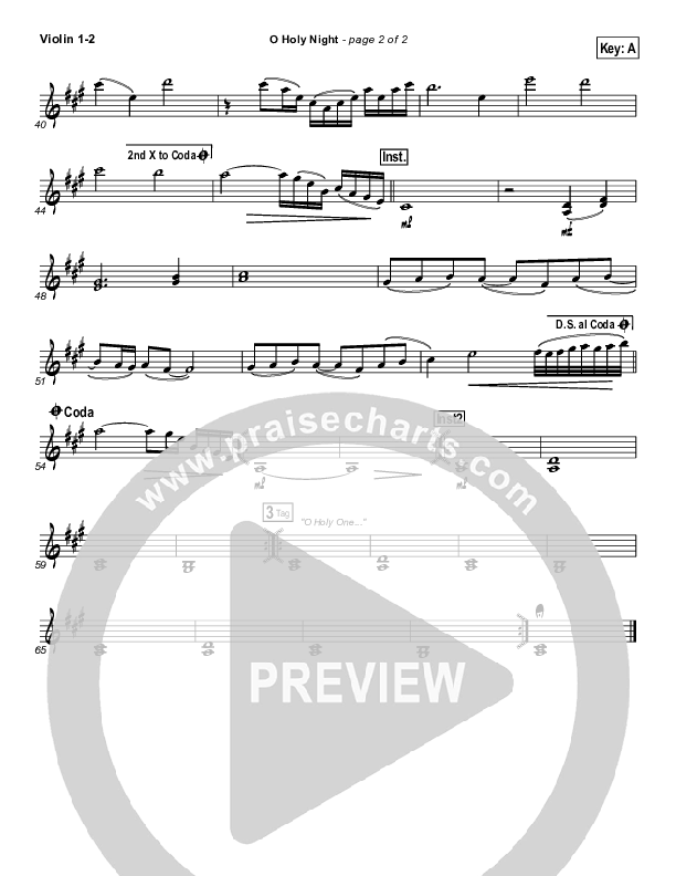 O Holy Night Violin 1/2 (Hillsong Worship)