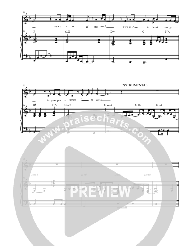 Pursuer Of My Soul Piano/Vocal (Christ For The Nations)