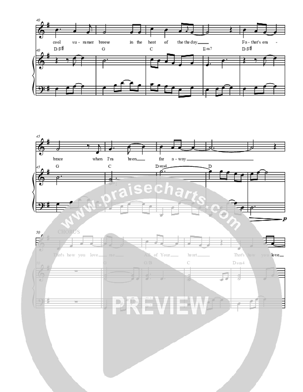 How You Love Me Piano/Vocal (Christ For The Nations)