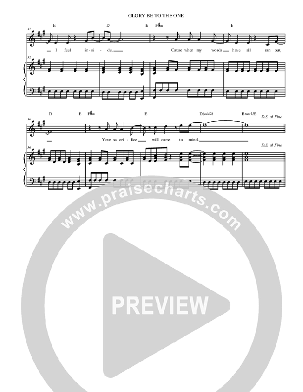 Glory Be To The One Piano/Vocal (Christ For The Nations)