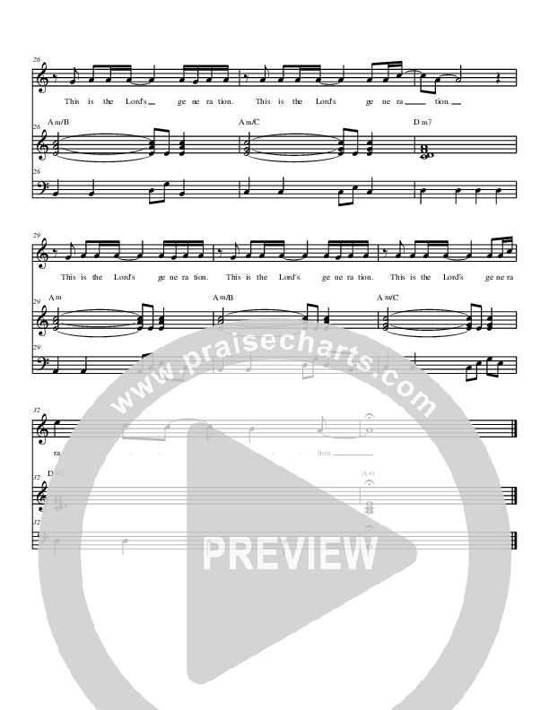 The Lord's Generation (Eyes Of Zion) Piano/Vocal (Christ For The Nations)