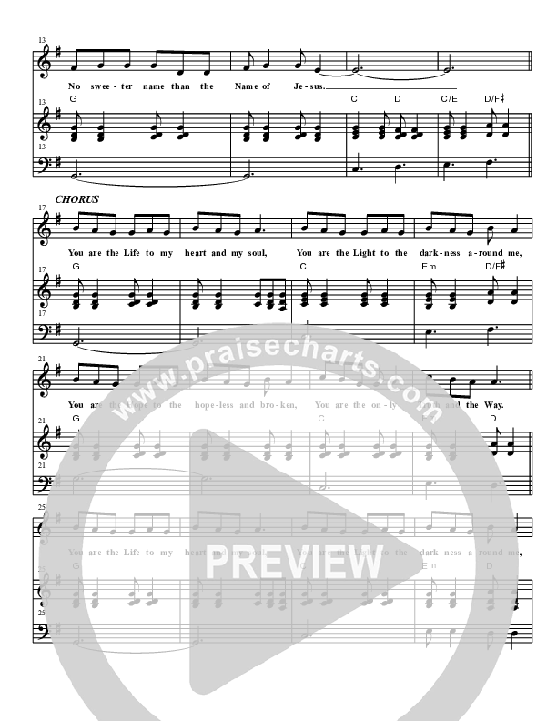 No Sweeter Name Vocal Sheet (Christ For The Nations)
