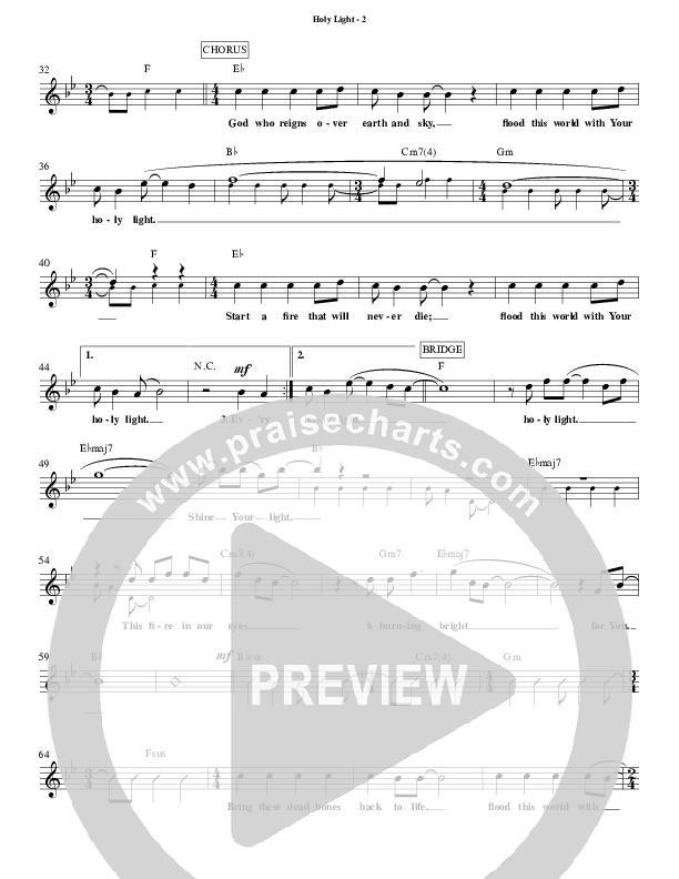 Holy Light Lead Sheet (Phil Wickham)