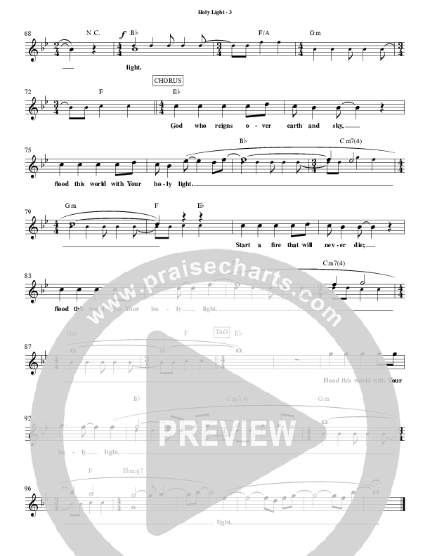 Holy Light Lead Sheet (Phil Wickham)