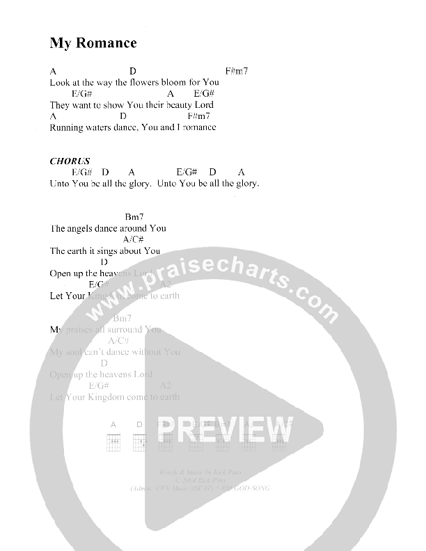 My Romance Chords & Lyrics (Christ For The Nations)