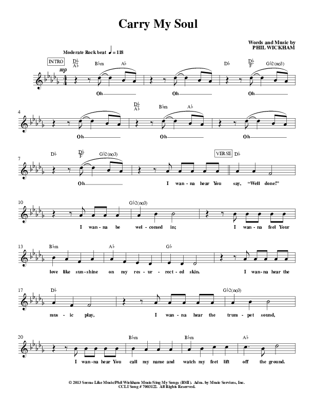 Carry My Soul Lead Sheet (Phil Wickham)