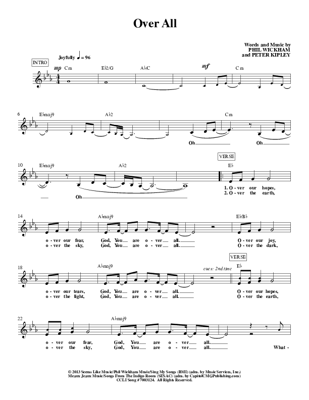 Over All Lead Sheet (Phil Wickham)