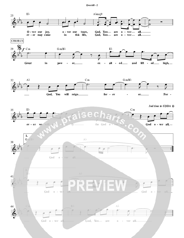 Over All Lead Sheet (Phil Wickham)