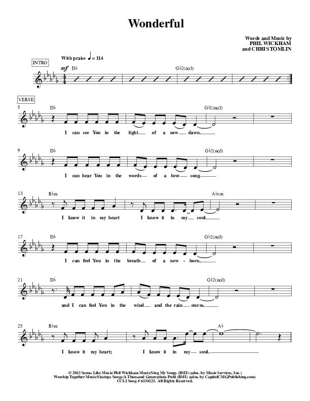 Wonderful Lead Sheet (Phil Wickham)
