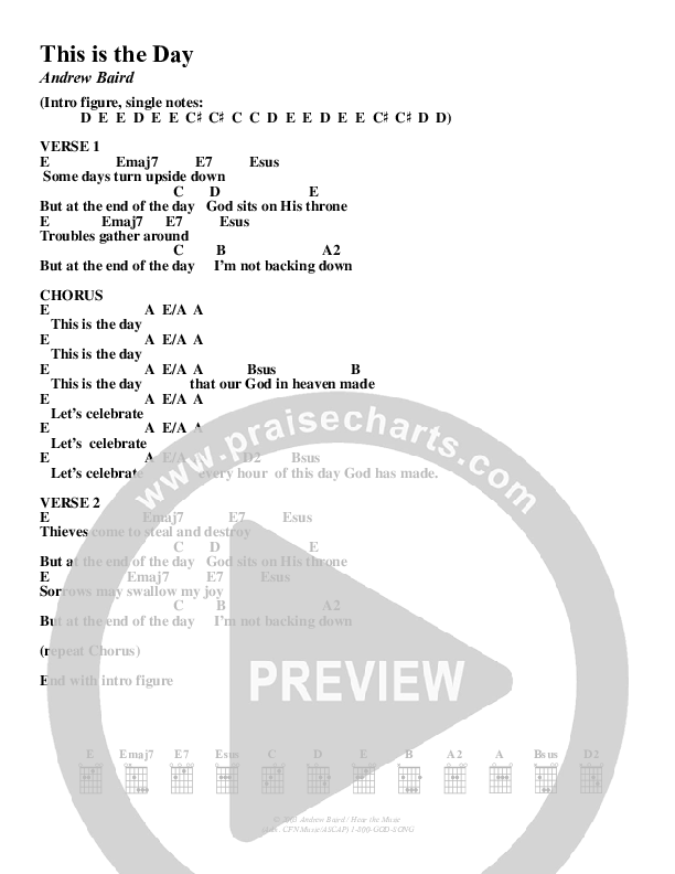 This Is The Day Chords & Lyrics (Christ For The Nations)