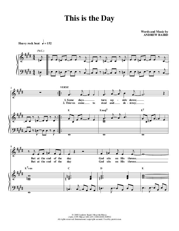 This Is The Day Piano/Vocal (Christ For The Nations)