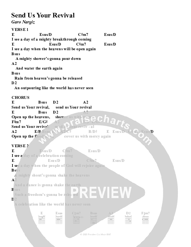 Send Us Your Revival Chords & Lyrics (Christ For The Nations)