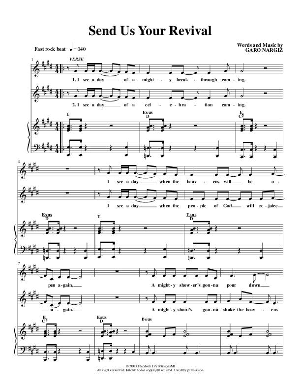 Send Us Your Revival Piano/Vocal (Christ For The Nations)