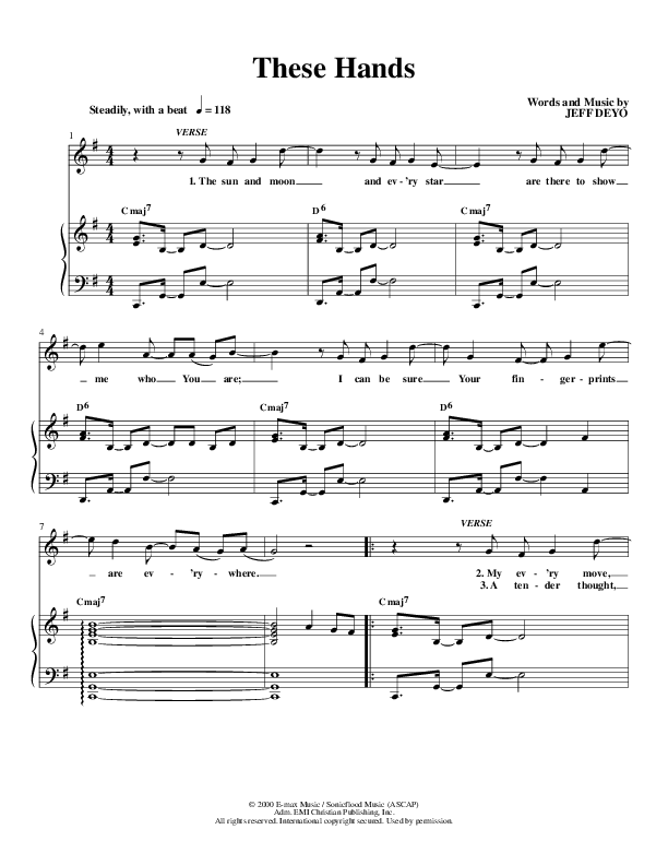 These Hands Piano/Vocal (Christ For The Nations)