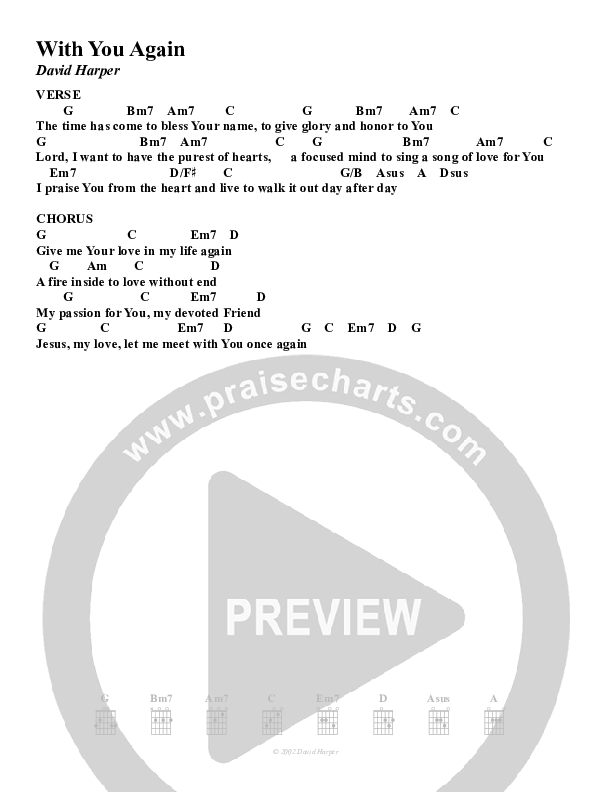 With You Again Chords & Lyrics (Christ For The Nations)