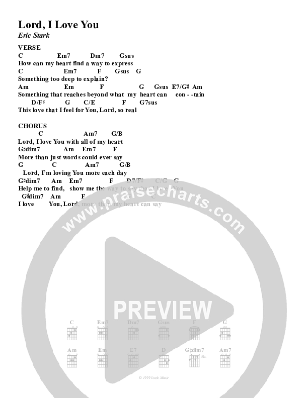 Lord I Love You Chords & Lyrics (Christ For The Nations)