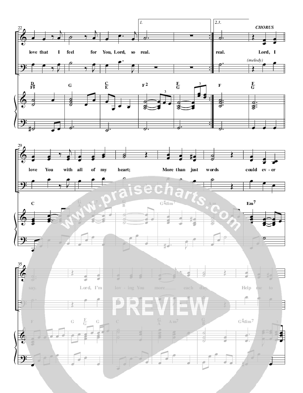 Lord I Love You Piano/Vocal (Christ For The Nations)