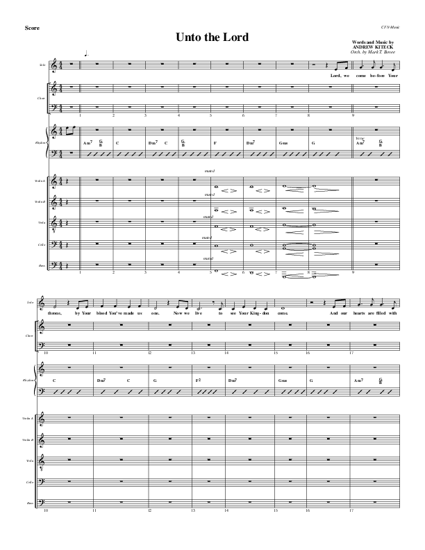 Unto The Lord String Quintet (Christ For The Nations)