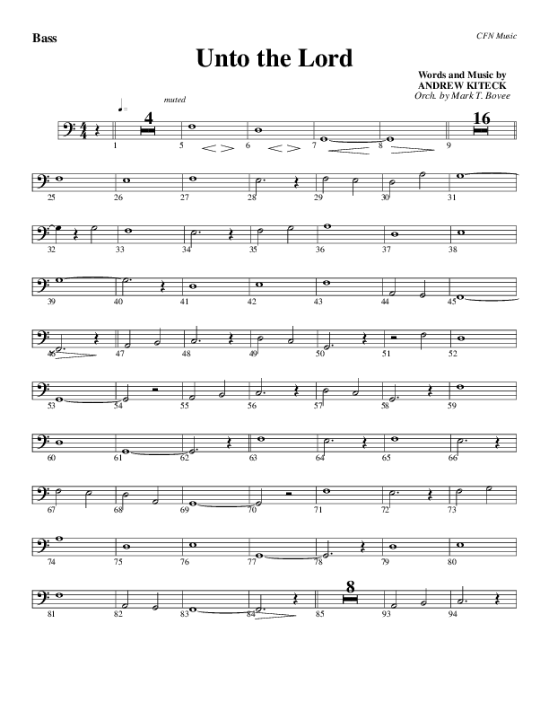 Unto The Lord Double Bass (Christ For The Nations)