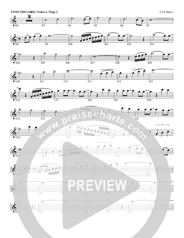 Unto The Lord Violin 1 (Christ For The Nations)